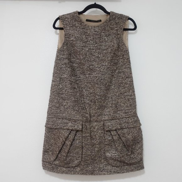 MAURIZIO PECORARO Brown Beige Dress US Size 6 - Picture 1 of 13